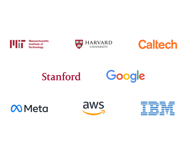 Partners include Oxford, Stanford, Google, Harvard, Yale, Meta, and 250 other leading universities